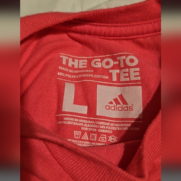 NWOT Women's Hot pink Adidas baby tee sz L - Picture 2 of 2